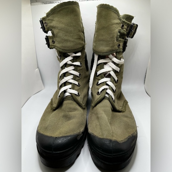 Vintage Wissart Military Canvas Gaiter Double Buckle Army Boot Size 43 - Picture 4 of 16